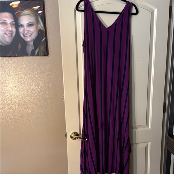 Lane Bryant Purple Black High Low Sundress 14/16 - Picture 7 of 7